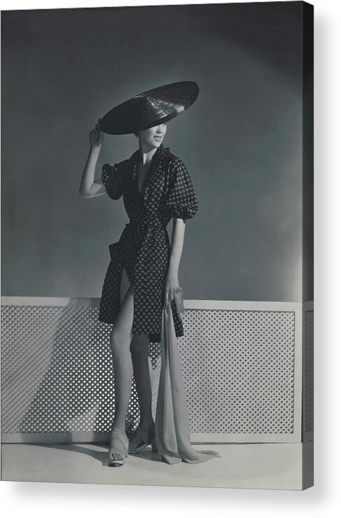 Fashion Acrylic Print featuring the photograph Mademoiselle Lind Wearing A Heim Dress by Horst P. Horst