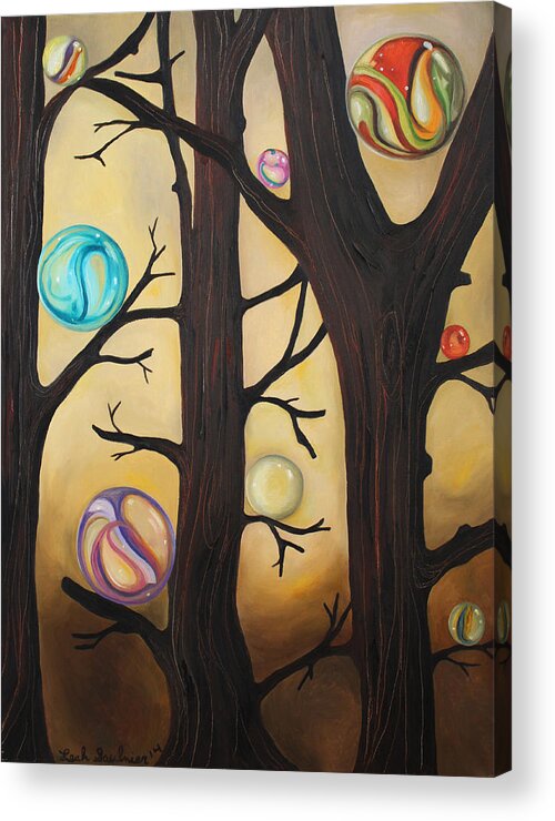 Marble Acrylic Print featuring the painting Marble Forest by Leah Saulnier The Painting Maniac