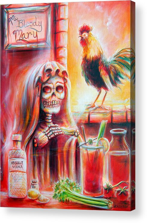 Day Of The Dead Acrylic Print featuring the painting Mi Bloody Mary by Heather Calderon