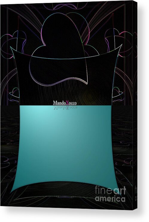 Design Acrylic Print featuring the mixed media Mint Line by Mando Xocco