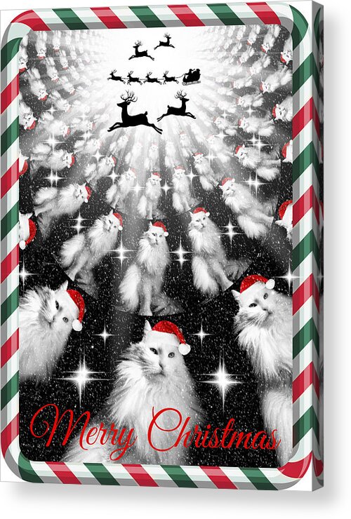 Christmas Acrylic Print featuring the photograph Mod Cards - Santa's Helpers - Merry Christmas by Aurelio Zucco