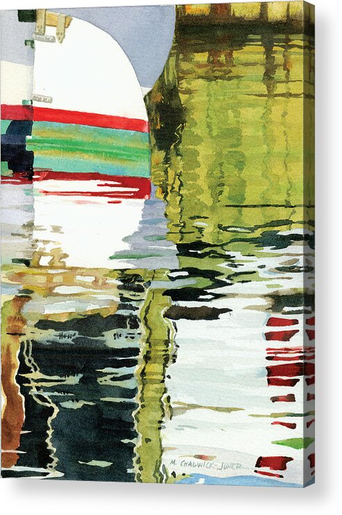 Waterfront Acrylic Print featuring the painting Moment of Reflection XV by Marguerite Chadwick-Juner