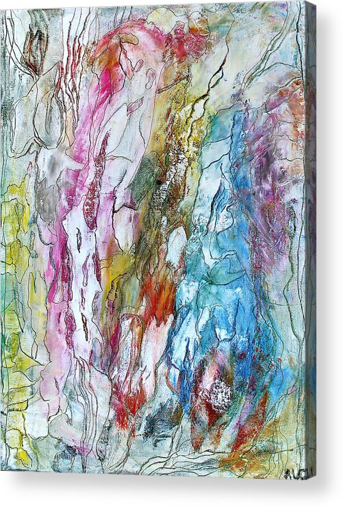 Mixed Media Acrylic Print featuring the painting Monet's Garden by Bellesouth Studio