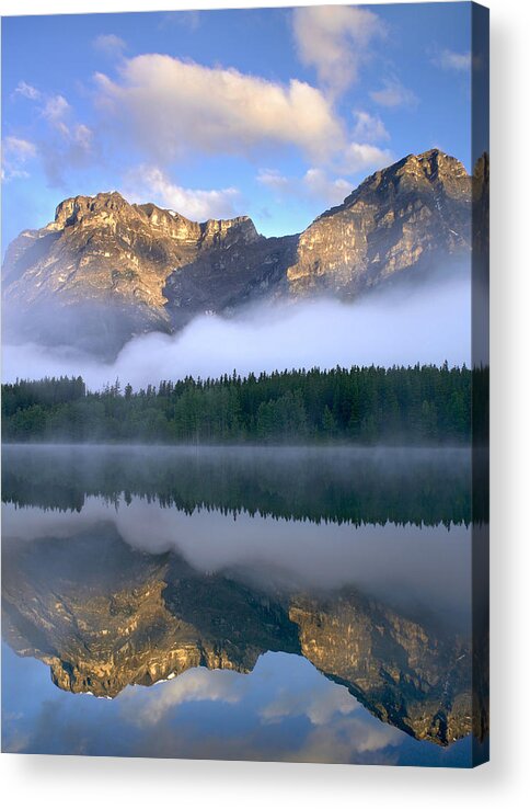 Feb0514 Acrylic Print featuring the photograph Morning Light On Mt Kidd From Wedge by Tim Fitzharris