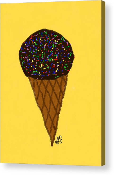 Chocolate Acrylic Print featuring the painting My First Ice Cream Cone by Bruce Nutting