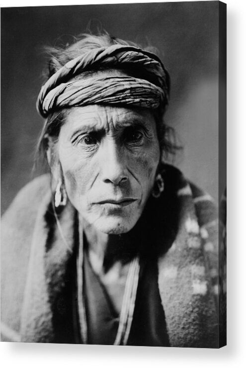 1905 Acrylic Print featuring the photograph Navajo man circa 1905 by Aged Pixel