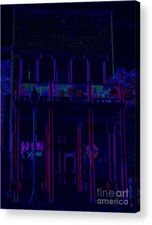  Acrylic Print featuring the photograph Neon Shop in Neon by Kelly Awad