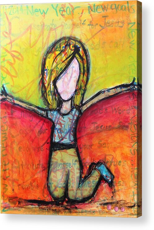 Mixed Media Acrylic Print featuring the mixed media New Year by Carrie Todd
