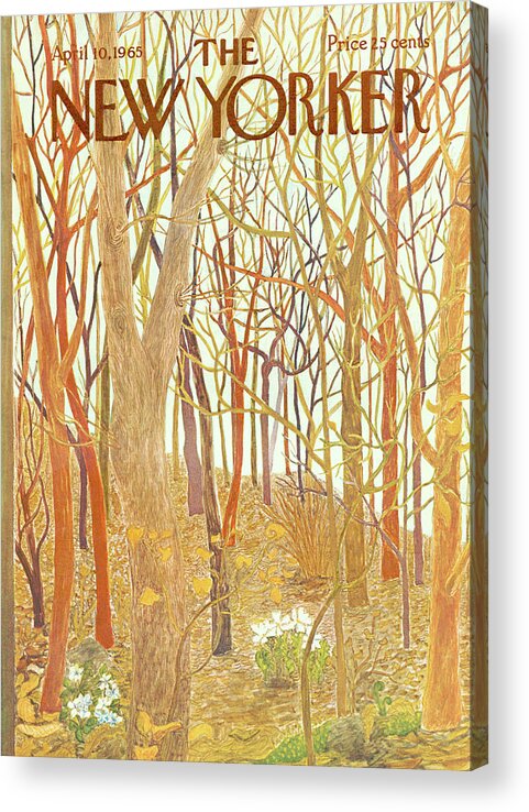 Spring Acrylic Print featuring the painting New Yorker April 10th, 1965 by Ilonka Karasz