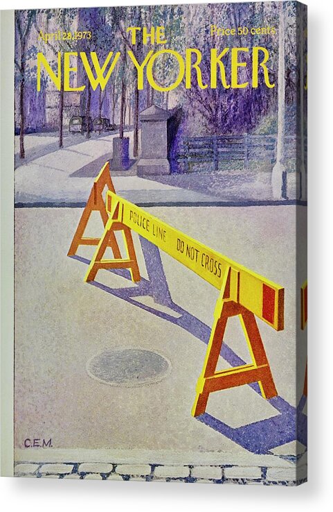 Illustration Acrylic Print featuring the painting New Yorker April 28th 1973 by Charles Martin