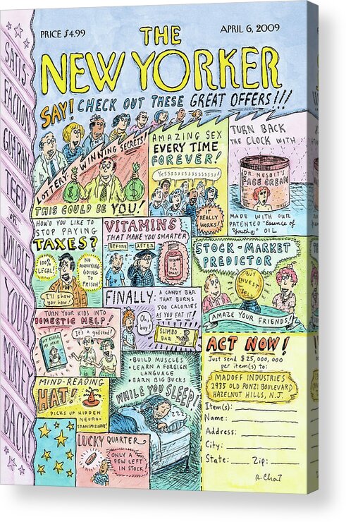 April Fool Acrylic Print featuring the painting April Fool by Roz Chast