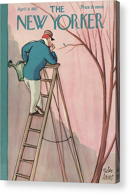 Gardening Acrylic Print featuring the painting New Yorker April 9th, 1927 by Peter Arno