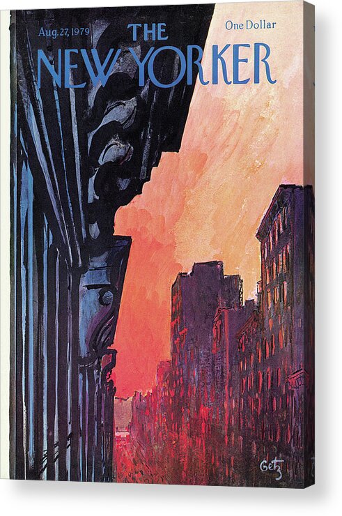 Urban Acrylic Print featuring the painting New Yorker August 27th, 1979 by Arthur Getz