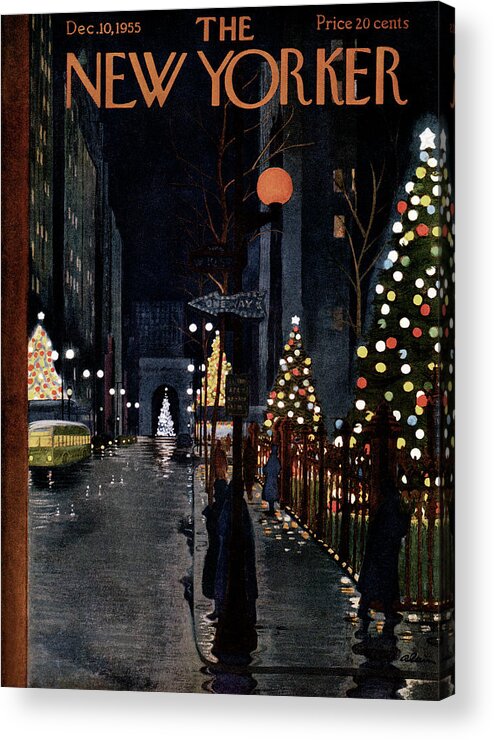 Urban Acrylic Print featuring the painting New Yorker December 10th, 1955 by Alain