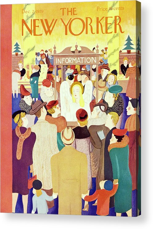 Holiday Acrylic Print featuring the painting New Yorker December 2 1939 by Ilonka Karasz