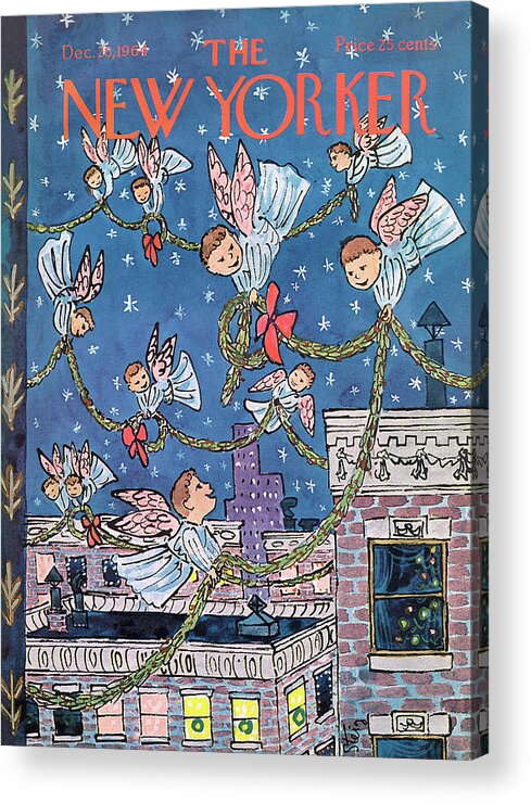 Christmas Acrylic Print featuring the painting New Yorker December 26th, 1964 by William Steig