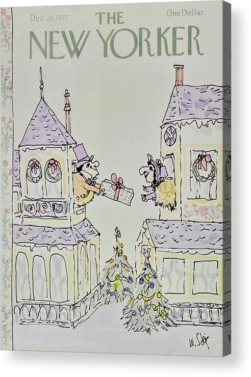Illustration Acrylic Print featuring the painting New Yorker December 26th 1977 by William Steig