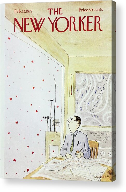 Illustration Acrylic Print featuring the painting New Yorker February 12th 1972 by James Stevenson