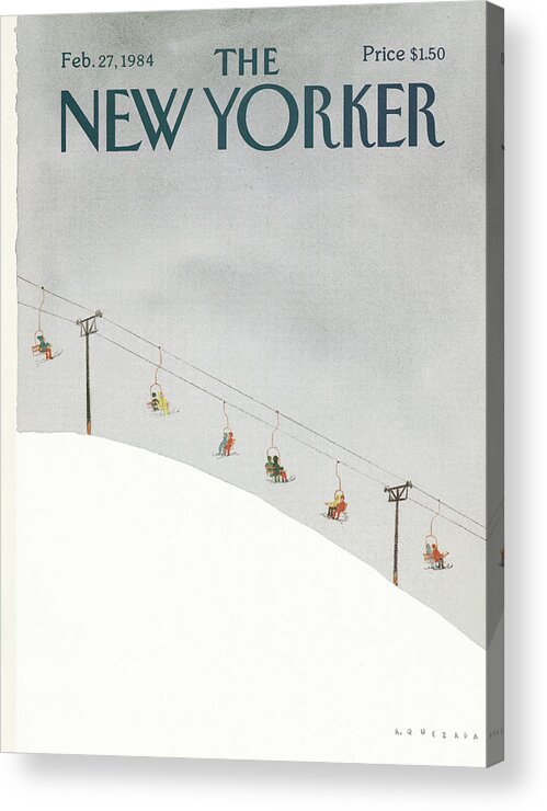 Seasons Acrylic Print featuring the painting New Yorker February 27th, 1984 by Abel Quezada