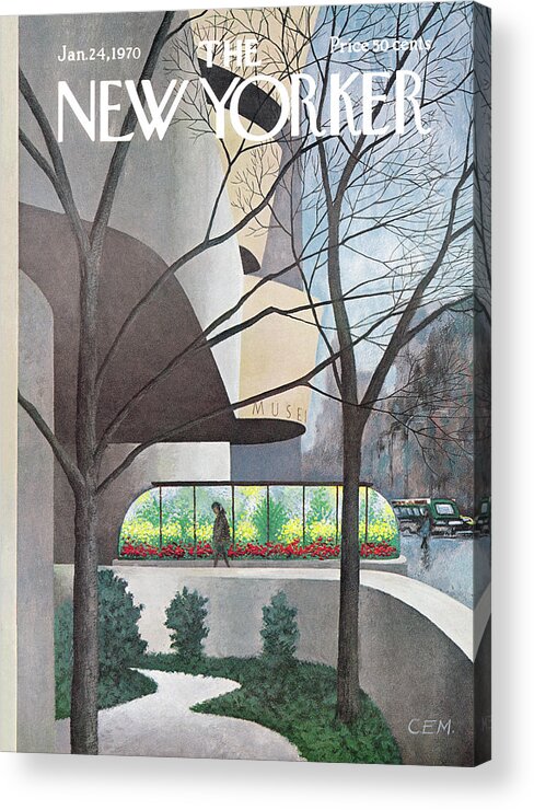 Art Acrylic Print featuring the painting New Yorker January 24th, 1970 by Charles E Martin