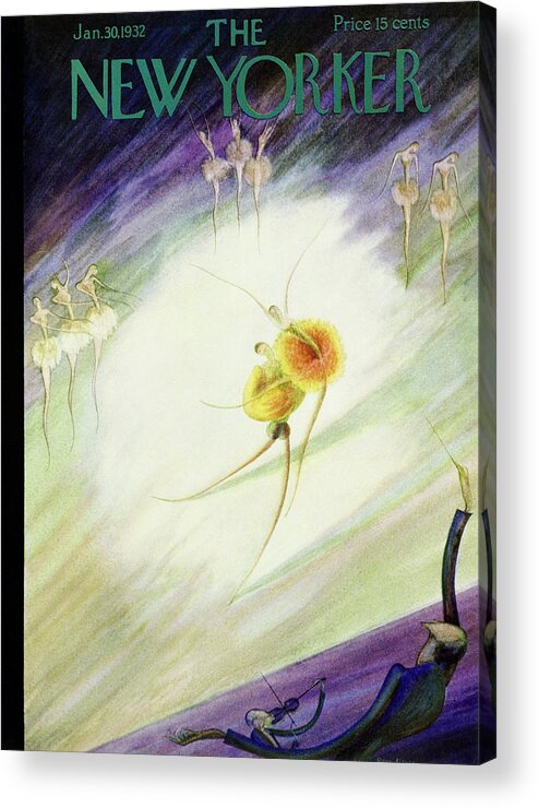 Illustration Acrylic Print featuring the painting New Yorker January 30 1932 by Rose Silver