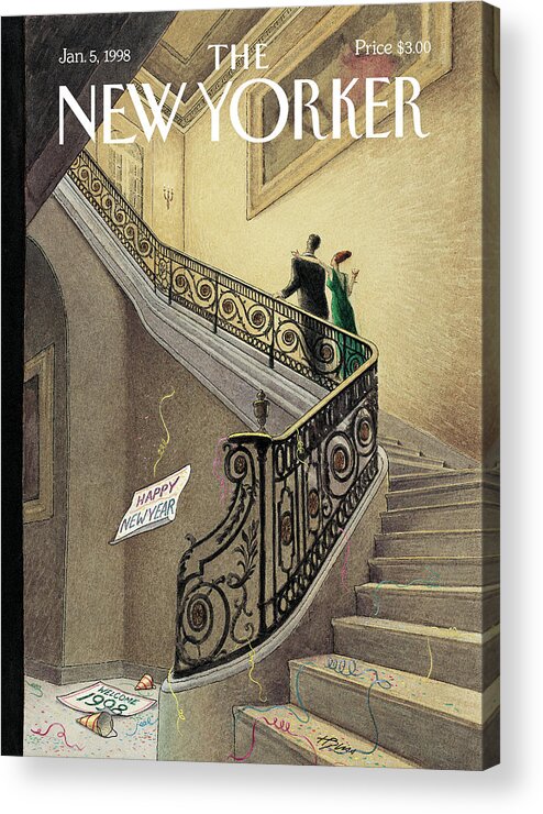The New Year Acrylic Print featuring the painting New Yorker January 5th, 1998 by Harry Bliss