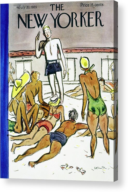 Tanning Acrylic Print featuring the painting New Yorker July 20 1935 by William Crawford Galbraith