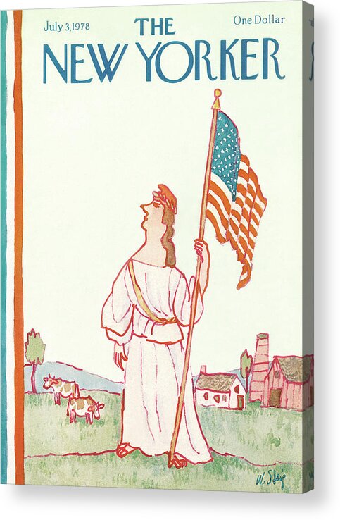 Patriotism Acrylic Print featuring the painting New Yorker July 3rd, 1978 by William Steig