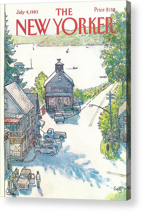  Rural Acrylic Print featuring the painting New Yorker July 4th, 1983 by Arthur Getz