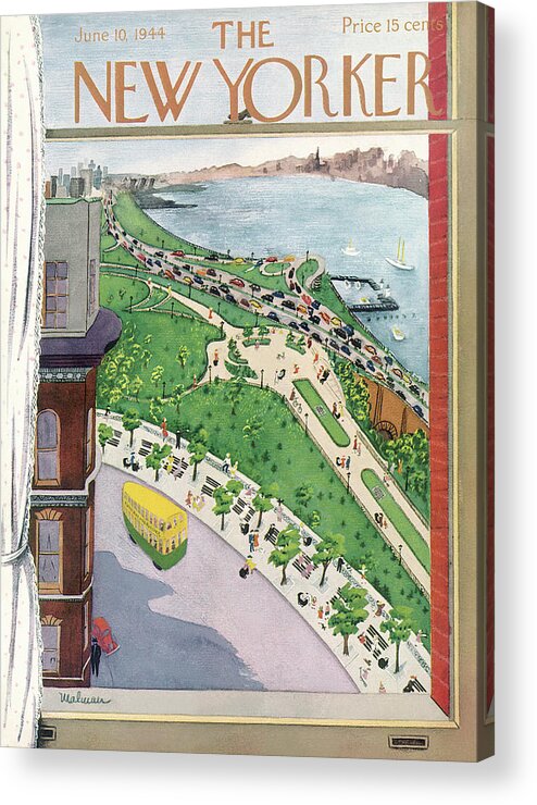 River Acrylic Print featuring the painting New Yorker June 10, 1944 by Christina Malman