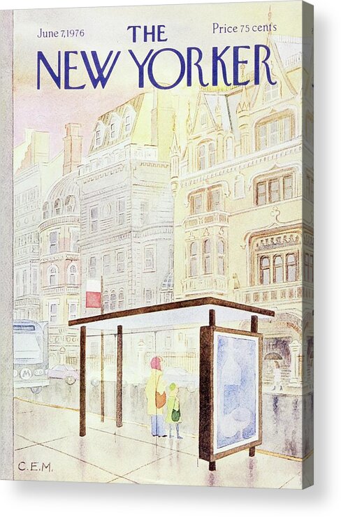 Illustration Acrylic Print featuring the painting New Yorker June 7th 1976 by Charles E Martin