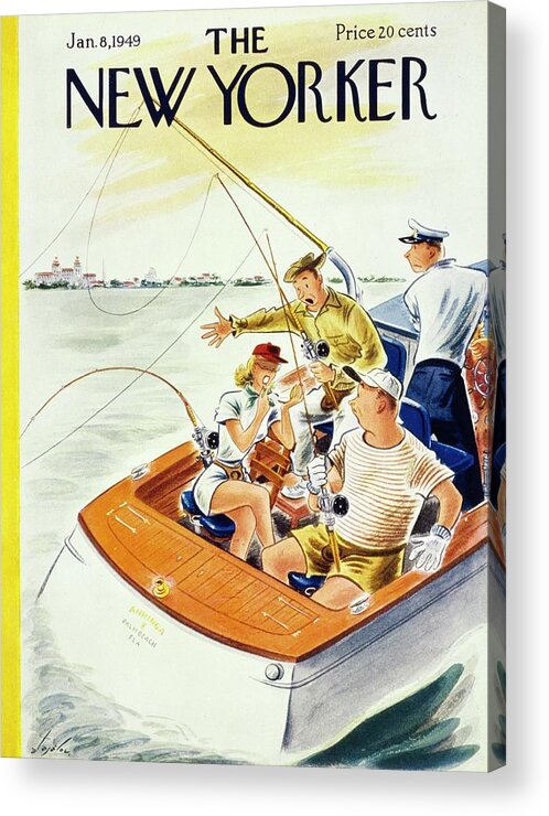 Illustration Acrylic Print featuring the painting New Yorker January 8, 1949 by Constantin Alajalov