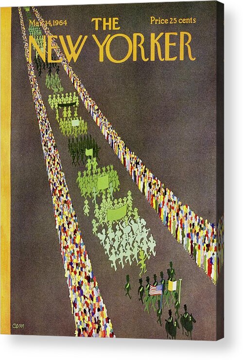 Illustration Acrylic Print featuring the painting New Yorker March 14th 1964 by Charles E Martin