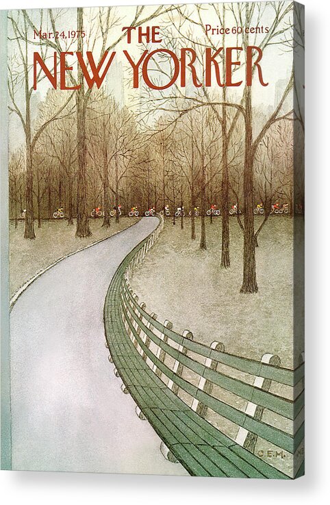 Park Acrylic Print featuring the painting New Yorker March 24th, 1975 by Charles E Martin