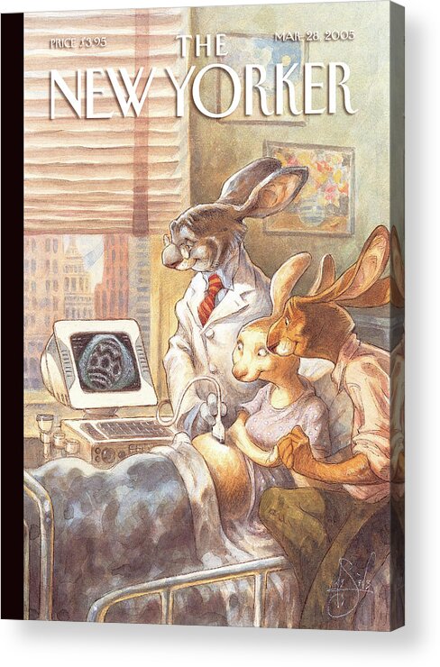 Rabbits Acrylic Print featuring the painting Easter Egg by Peter de Seve