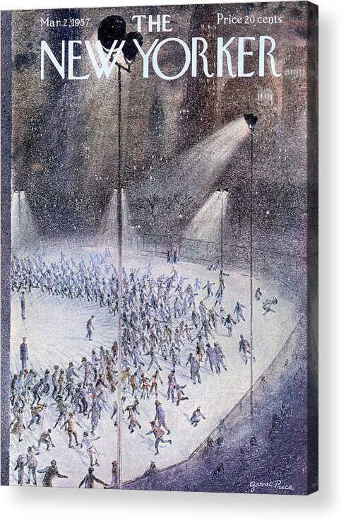 Rockefeller Center Acrylic Print featuring the painting New Yorker March 2nd, 1957 by Garrett Price