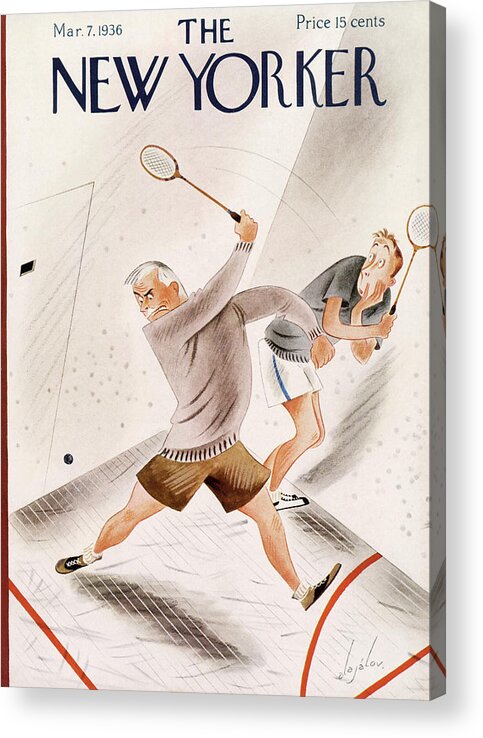 Racquet Ball Acrylic Print featuring the painting New Yorker March 7, 1936 by Constantin Alajalov