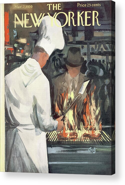 Food Acrylic Print featuring the painting New Yorker March 7th, 1959 by Arthur Getz