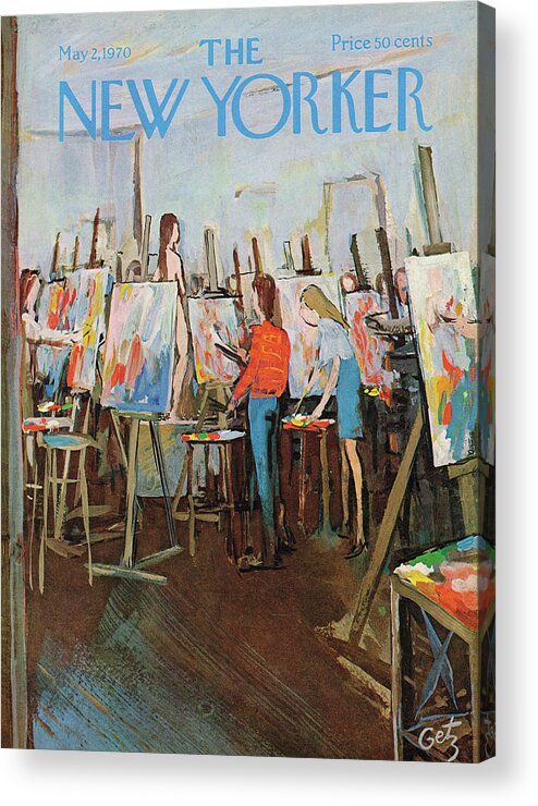 Arthur Getz Agt Acrylic Print featuring the painting New Yorker May 2nd, 1970 by Arthur Getz