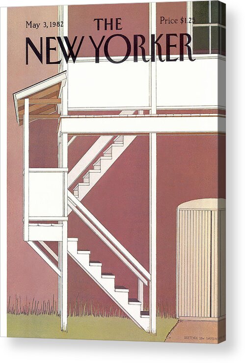 Architecture Acrylic Print featuring the painting New Yorker May 3rd, 1982 by Gretchen Dow Simpson