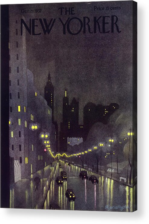 Illustration Acrylic Print featuring the painting New Yorker October 29 1932 by Arthur K Kronengold