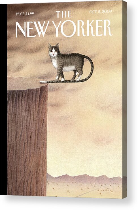 Animals Acrylic Print featuring the painting On The Edge by Gurbuz Dogan Eksioglu