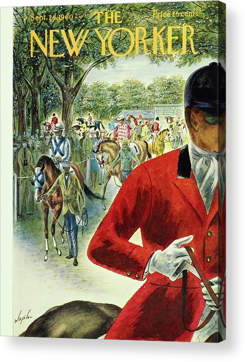 Illustration Acrylic Print featuring the painting New Yorker September 24th 1960 by Constantin Alajalov