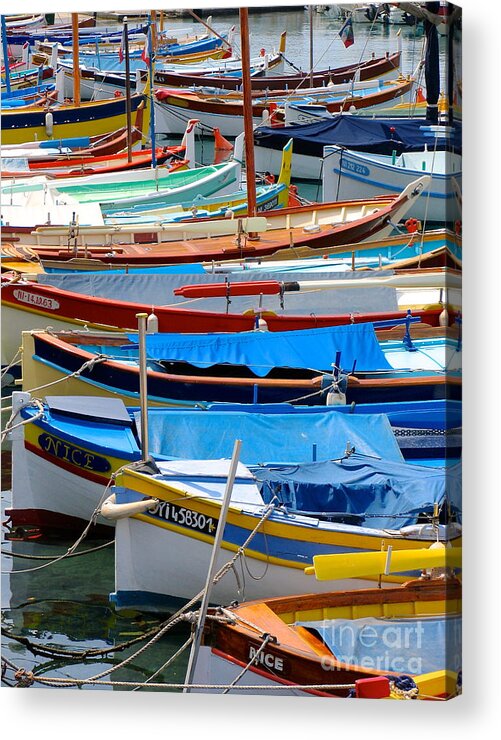 Nice France Harbor Boats Acrylic Print featuring the photograph Nice Boats by Suzanne Oesterling