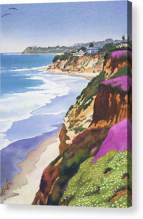 North County Acrylic Print featuring the painting North County Coastline by Mary Helmreich
