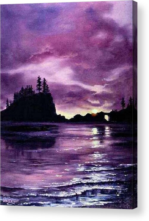 Washington Acrylic Print featuring the painting Olympic Inlet by Lynne Wright