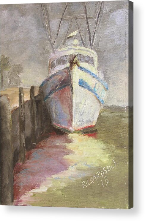 Apalachicola River Acrylic Print featuring the painting On The Waterfront by Susan Richardson