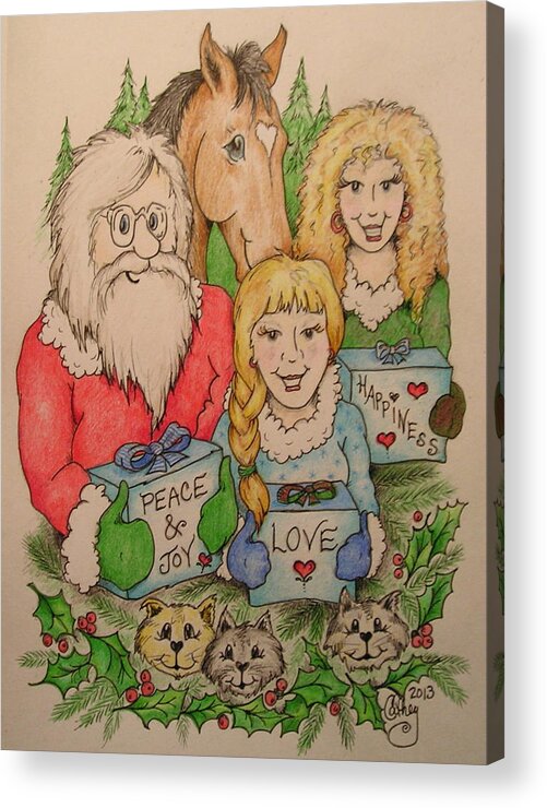 Peace Acrylic Print featuring the drawing Our Gifts by Catherine Howley