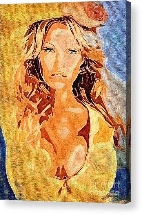 Pam Acrylic Print featuring the mixed media PAM by Tim Knowles