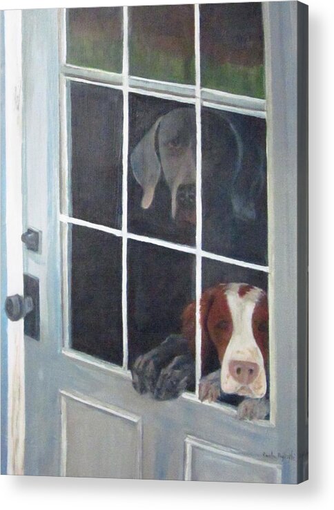 Dogs Acrylic Print featuring the painting Pauli and Dotti by Paula Pagliughi